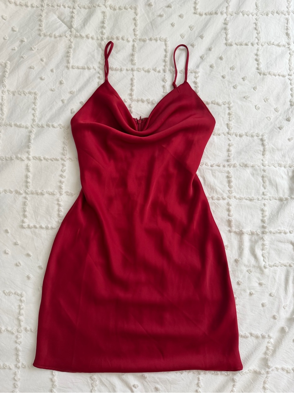 Urban Outfitters Satin Cowl Neck Mini Dress | Cherry Red | XS | NWOT